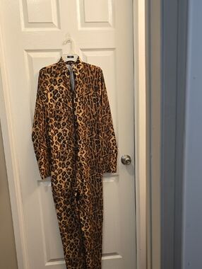 Forplay Leopard Print Jumpsuit in Brown and Black